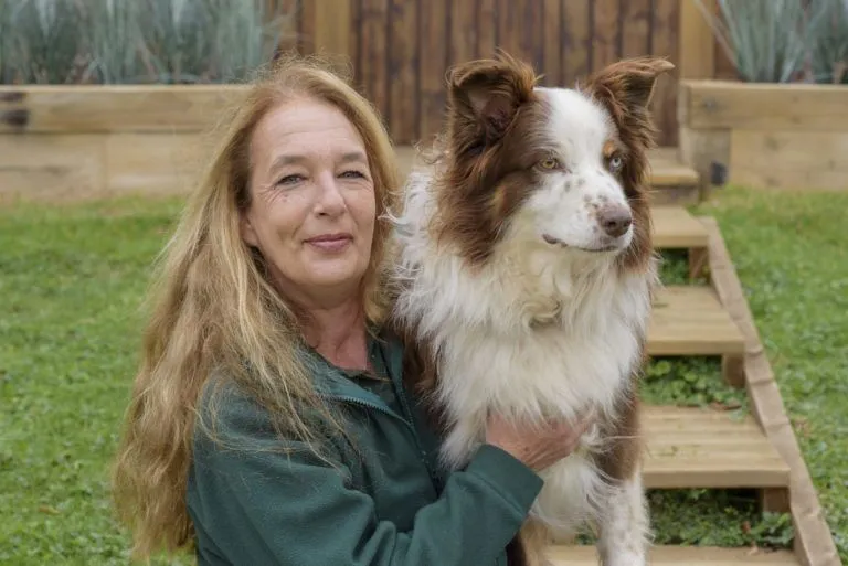 Staff member with a dog