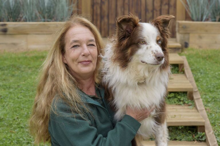 Staff member with a dog
